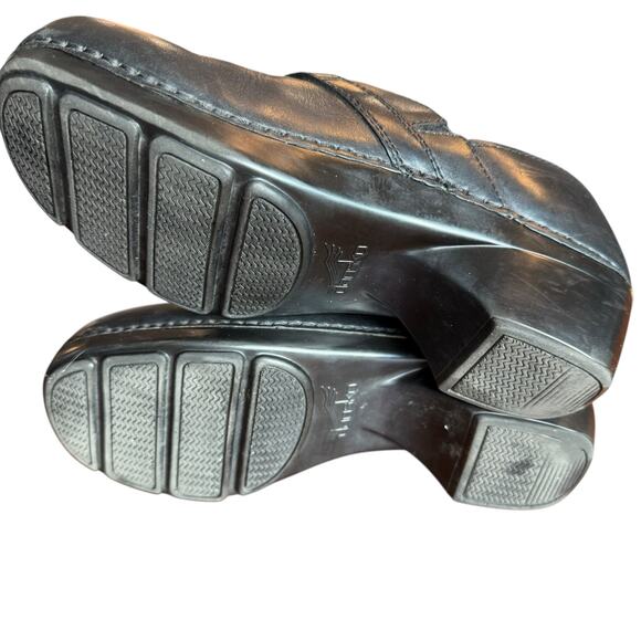 Dansko Women's Black Leather Solstice Clog Comfort Slip On - Size 39 - Picture 8 of 9